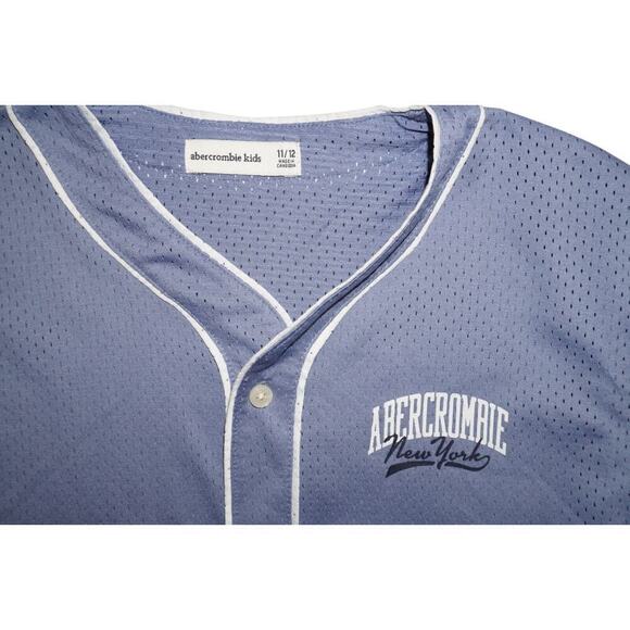 Abercrombie Kids Short Sleeve Mesh Baseball Jersey Button Up 7/8 - Picture 2 of 6